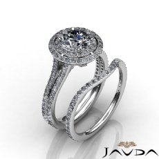 Gala Halo Bridal Set diamond Ring 18k Gold White