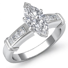 Princess Cut Channel Set diamond Ring Platinum 950