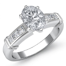 Princess Cut Channel Set diamond Ring 14k Gold White