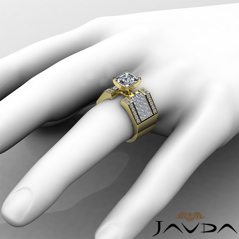 Invisible Setting Shank diamond Ring 14k Gold Yellow