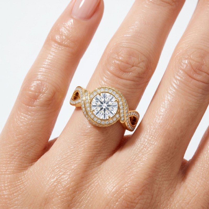  diamond Ring 14k Gold Yellow