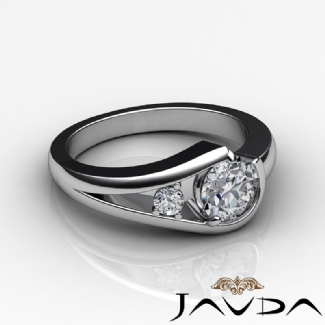 0.05Ct Diamond Solitaire Style Engagement Ring 14K White Gold Semi Mount Setting