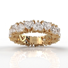 Women's Eternity Heart Prong Set Wedding Band Lab Grown Diamond 14k Gold Yellow  (5.95Ct. tw.)