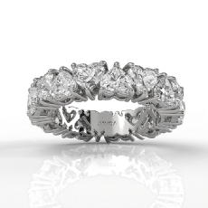 Women's Eternity Heart Prong Set Wedding Band Lab Grown Diamond 14k Gold 5.95ctw