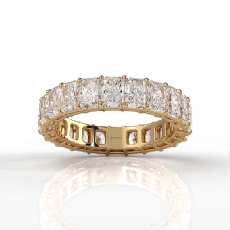 Shared Prong Radiant Lab Grown Diamond Women Wedding Band 14k Gold Yellow  (4.8Ct. tw.)