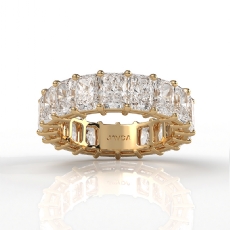 Prong Set Women Eternity Radiant Lab Grown Diamond Wedding Band 14k Gold Yellow  (7.05Ct. tw.)