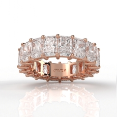 Radiant Lab Grown Diamond Shared Prong Women Eternity Wedding Band 14k Rose Gold  (8.5Ct. tw.)