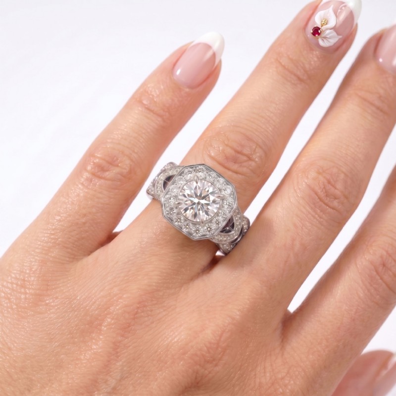  diamond Ring 14k Gold White