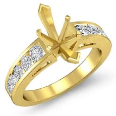 Marquise Diamond Channel Setting Engagement Semi Mount Ring 14k Gold Yellow (0.75Ct. tw.)