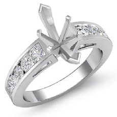 0.75Ct Marquise Diamond Channel Setting Engagement Semi Mount Ring 14k White Gold