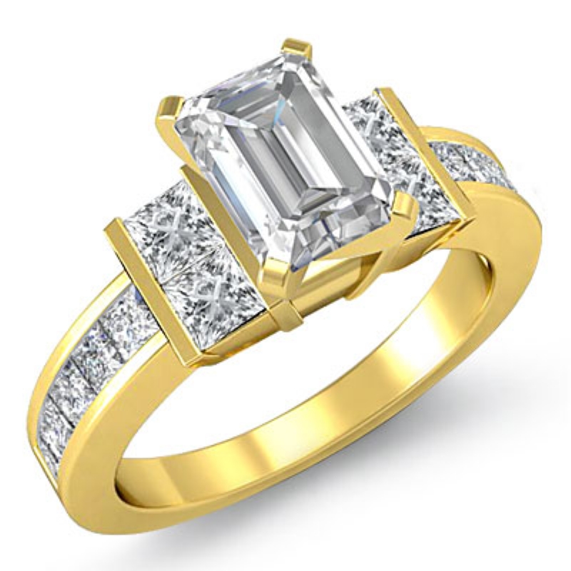 Channel Set Shank Prong diamond Hot Deals 14k Gold Yellow