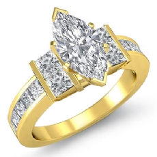 Channel Set Shank Prong diamond Hot Deals 14k Gold Yellow