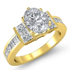Channel Set Shank Prong diamond  14k Gold Yellow