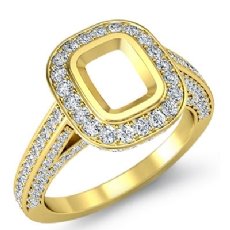 Pave Setting Diamond Engagement Cushion Semi Mount Ring 14k Gold Yellow (1.65Ct. tw.)
