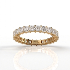 Women's Wedding Band Asscher Shared Prong Lab Grown Diamond 14k Gold Yellow  (2.2Ct. tw.)
