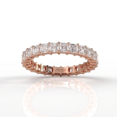 Women's Wedding Band Asscher Shared Prong Lab Grown Diamond 14k Rose Gold  (2.2Ct. tw.)