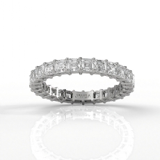 Women's Wedding Band Asscher Shared Prong Lab Grown Diamond 14k W Gold 2.2Ctw