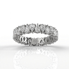 Eternity Pear Lab-Grown Diamond Shared Prong Wedding Band 14k White Gold 2.25ctw