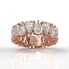 Women's Shared Prong Pear Lab Grown Diamond Wedding Band 14k Rose Gold  (6.3Ct. tw.)