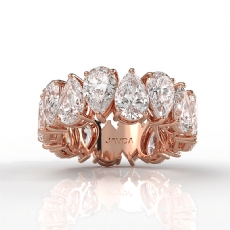 Women's Shared Prong Pear Lab Grown Diamond Wedding Band 14k Rose Gold  (8Ct. tw.)