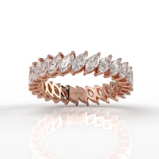 Marquise Lab Grown Diamond Women Shared Prong Wedding Band 14k Rose Gold  (2Ct. tw.)