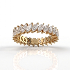 Marquise Lab Grown Diamond Women Shared Prong Wedding Band 14k Gold Yellow  (2Ct. tw.)