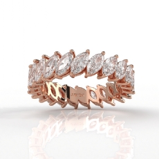 Marquise Lab Grown Diamond Shared Prong Women's Wedding Band 14k Rose Gold  (3.15Ct. tw.)