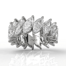 Shared Prong Marquise Lab Grown Diamond Women Wedding Band 14k White Gold 7.5Ctw