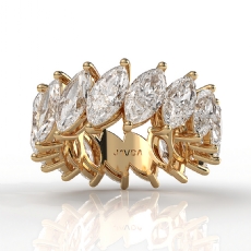 Shared Prong Marquise Lab Grown Diamond Women Wedding Band 14k Gold Yellow  (7.5Ct. tw.)