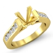 0.3Ct Princess Diamond Engagement Ring Channel Setting 18k Yellow Gold Semi Mount - javda.com 