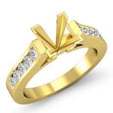 Princess Diamond Engagement Ring Channel Setting 14k Gold Yellow Semi Mount (0.3Ct. tw.)
