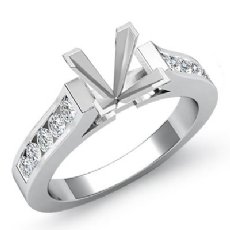 0.30Ct Princess Diamond Engagement Ring Channel Setting 14k White Gold Semi Mount