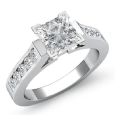 Classic Channel Set 4 Prong diamond Ring Platinum 950