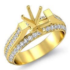 Diamond Women Engagement Ring Setting 14k Gold Yellow Oval Semi Mount (1.4Ct. tw.)