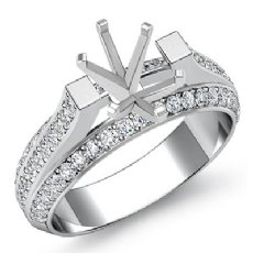 1.40 Ct Diamond Women Engagement Ring Setting 14k White gold Oval Semi Mount