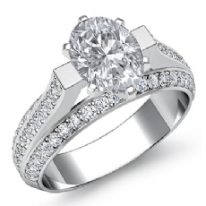 Triple Shank Style Classic diamond Ring 14k Gold White