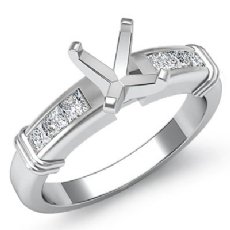 0.40 Ct Diamond Engagement Womens Ring Cushion Semi Mount Setting 14k White Gold