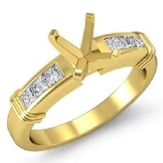 Diamond Engagement Womens Ring Cushion Semi Mount Setting 14k Gold Yellow (0.4Ct. tw.)