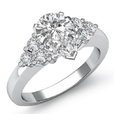 Classic 3 Stone Prong diamond Ring 14k Gold White