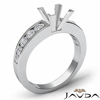 0.7Ct Diamond Solitaire Engagement Princess Semi Mount Ring Setting 18k Gold White