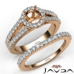 U Prong Diamond Engagement Semi Mount Ring Round Bridal Set 18k Rose Gold 1.25Ct - javda.com 