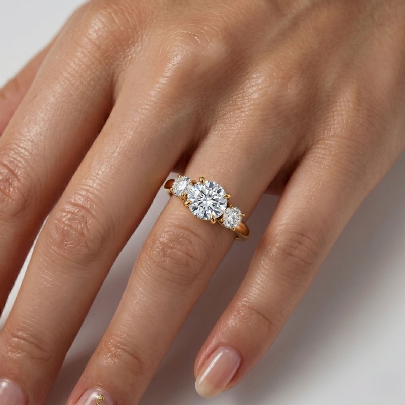  diamond Ring 18k Gold Yellow