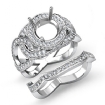 1.7Ct Halo Pave Diamond Engagement Ring Round Bridal Set Platinum 950 Setting - javda.com 