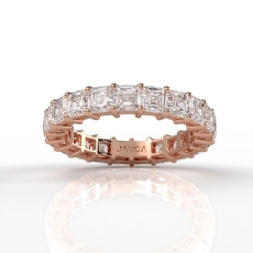 Asscher Lab Grown Diamond Shared Prong Women's Wedding Band 14k Rose Gold  (3.8Ct. tw.)
