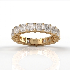 Asscher Lab Grown Diamond Women's Eternity Wedding Band 14k Gold Yellow  (4.7Ct. tw.)