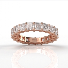 Asscher Lab Grown Diamond Women's Eternity Wedding Band 14k Rose Gold  (4.7Ct. tw.)