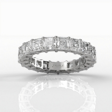 Asscher Lab Grown Diamond Women's Eternity Wedding Band 14k White Gold 4.7 Ctw