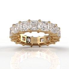 Asscher Lab Grown Diamond Women's Eternity Wedding Band in 14k Gold Yellow  (8.25Ct. tw.)