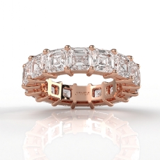 Asscher Lab Grown Diamond Women's Eternity Wedding Band in 14k Rose Gold  (8.25Ct. tw.)