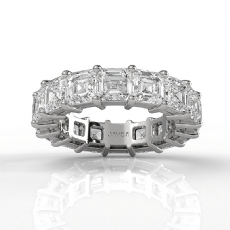 Asscher Lab Grown Diamond Women's Eternity Wedding Band 14k White Gold 8.25Ctw.